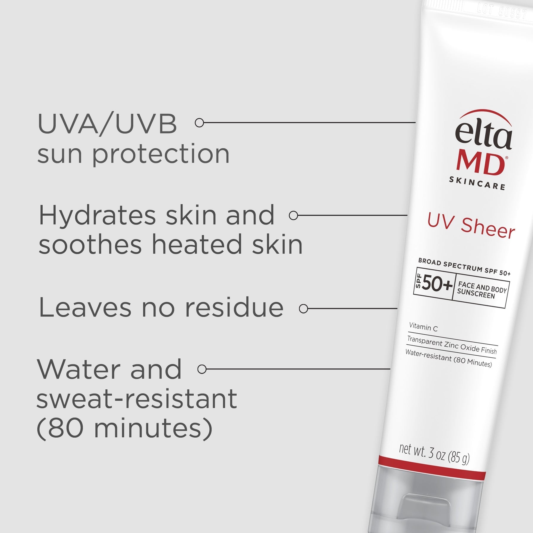 EltaMD UV Sheer Broad-Spectrum SPF 50+ – Hydrating Face Sunscreen – Le Petit Spa