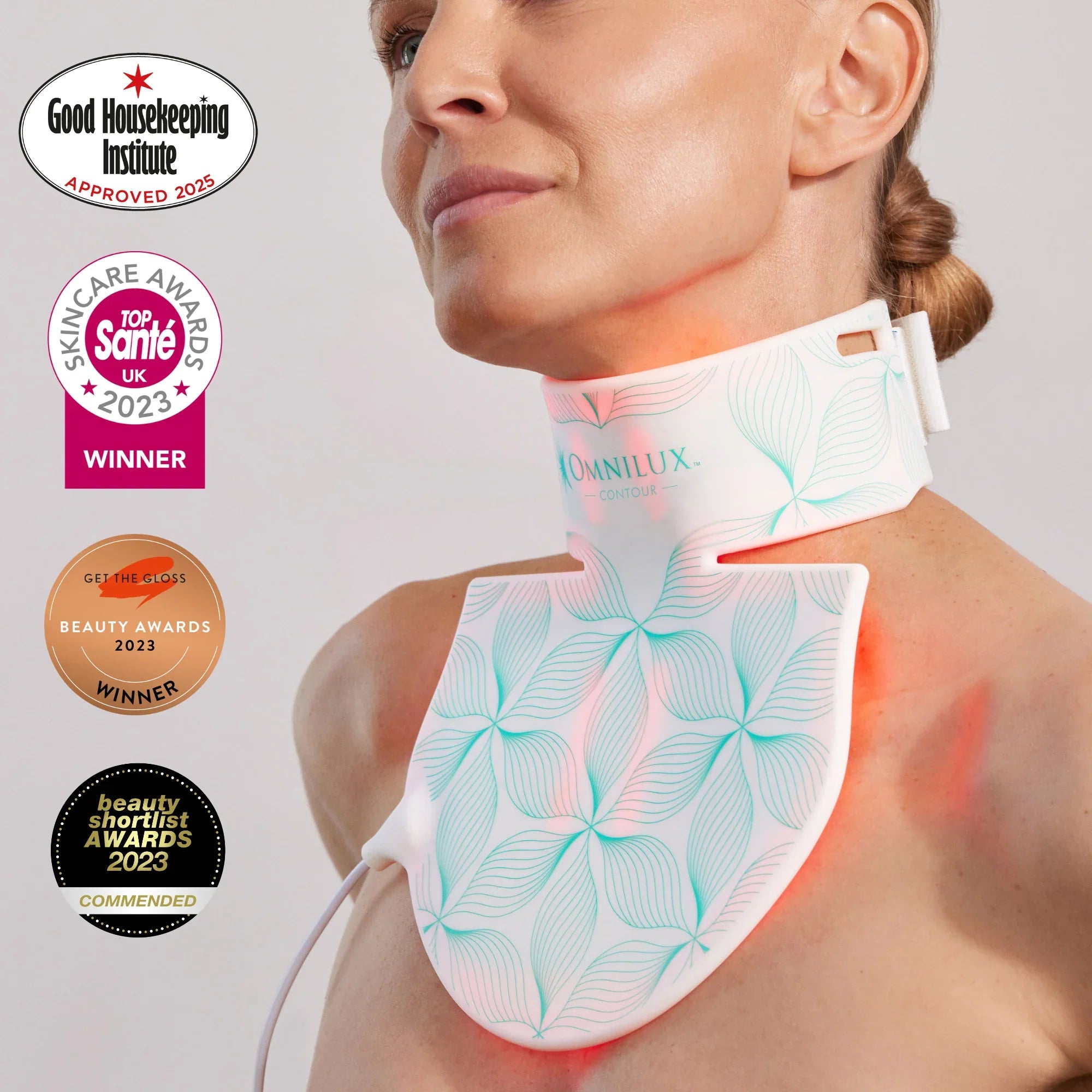 Omnilux Contour Neck & Décolleté – LED Light Therapy Device for Neck and Chest – Le Petit Spa
