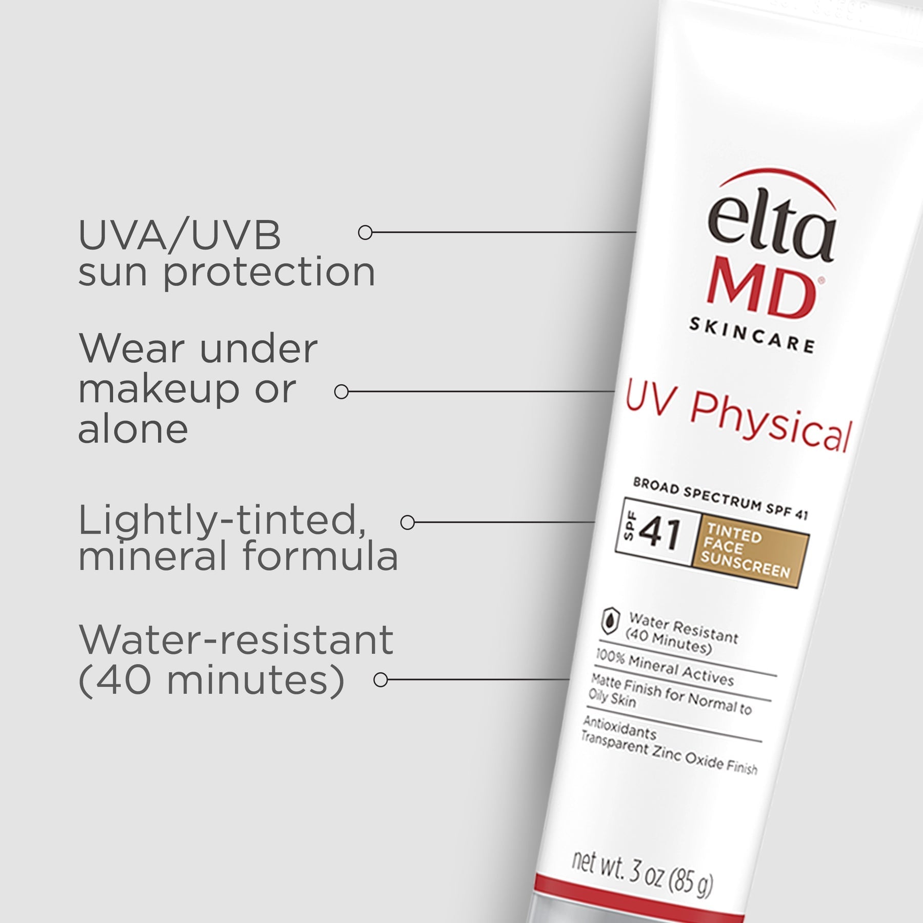 EltaMD UV Physical Broad-Spectrum SPF 41 – Tinted 100% Mineral Sunscreen – Le Petit Spa