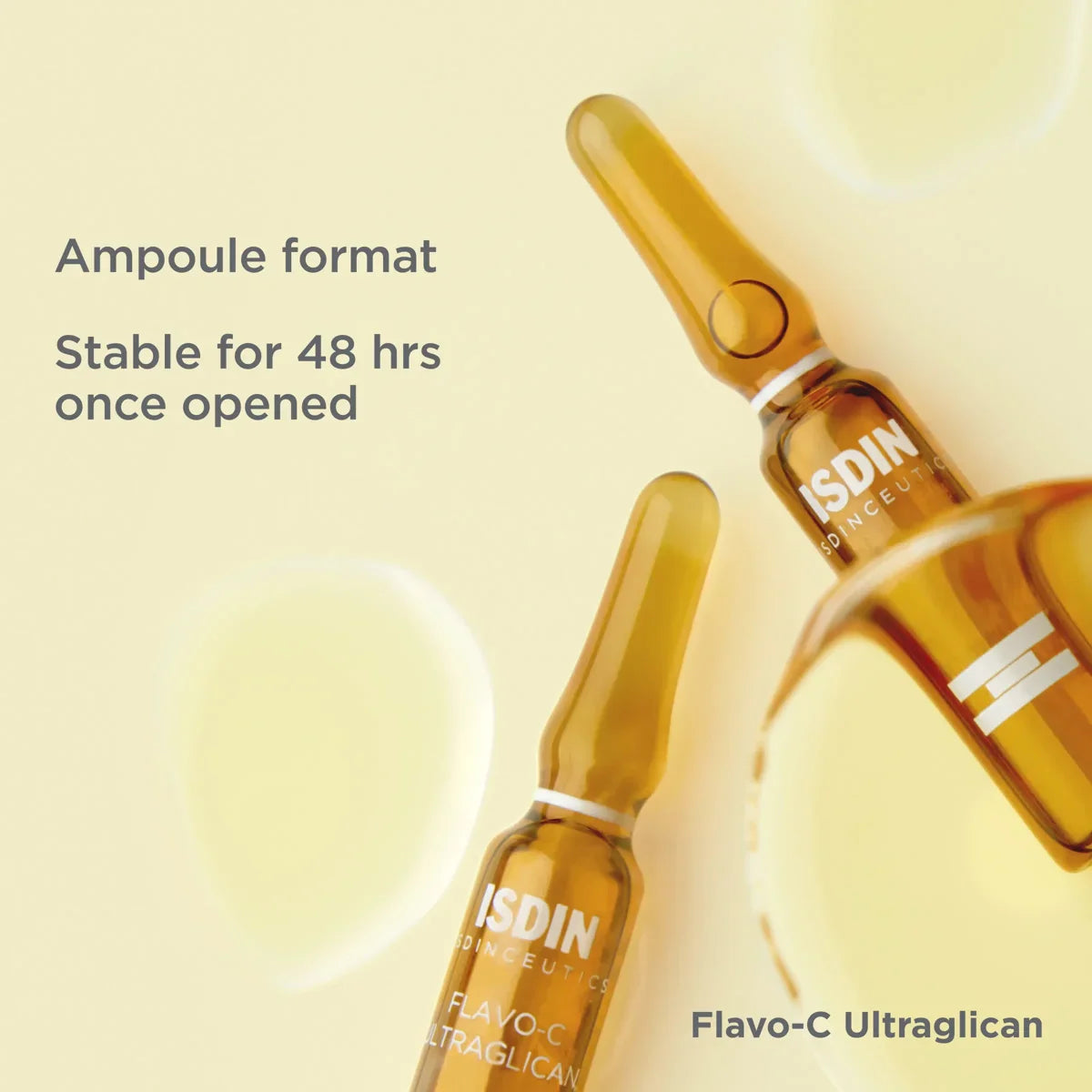 ISDIN Flavo-C Ultraglican – Vitamin C + Hyaluronic Acid Ampoules (30 Pack) – Le Petit Spa