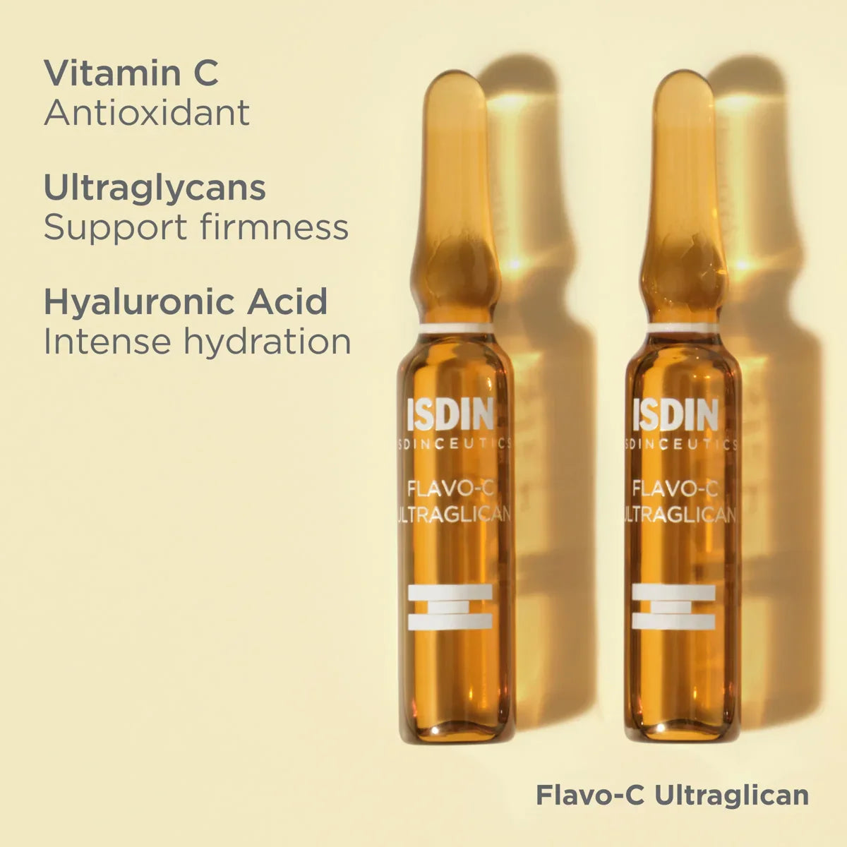 ISDIN Flavo-C Ultraglican – Vitamin C + Hyaluronic Acid Ampoules (30 Pack) – Le Petit Spa