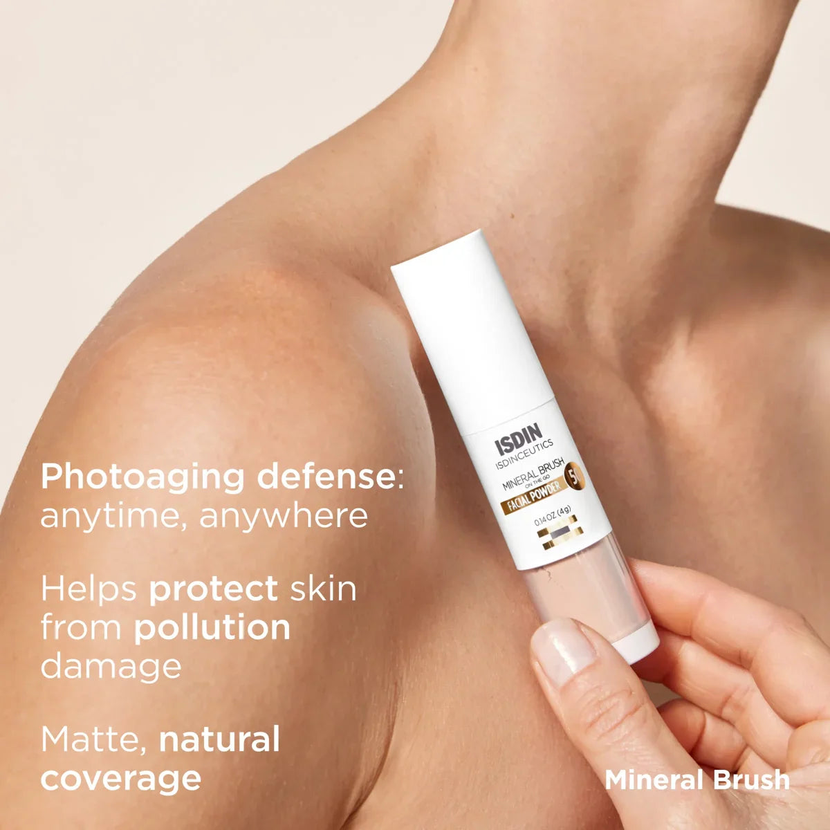 ISDIN Mineral Brush – Powder Mineral SPF 50+ Brush-On Sunscreen – Le Petit Spa
