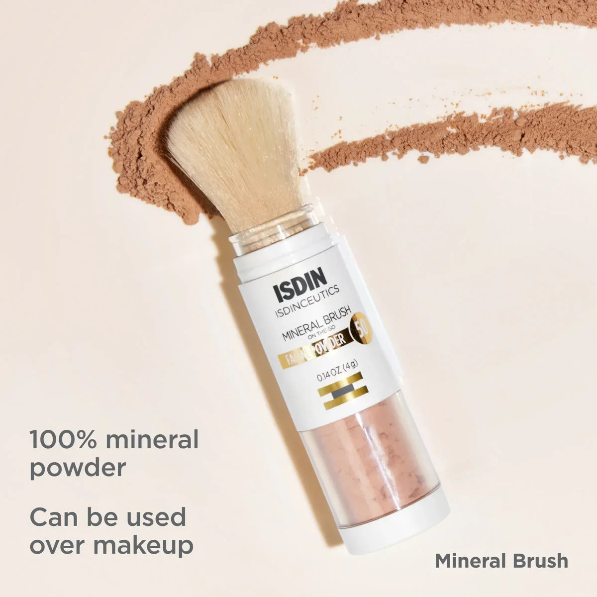 ISDIN Mineral Brush – Powder Mineral SPF 50+ Brush-On Sunscreen – Le Petit Spa