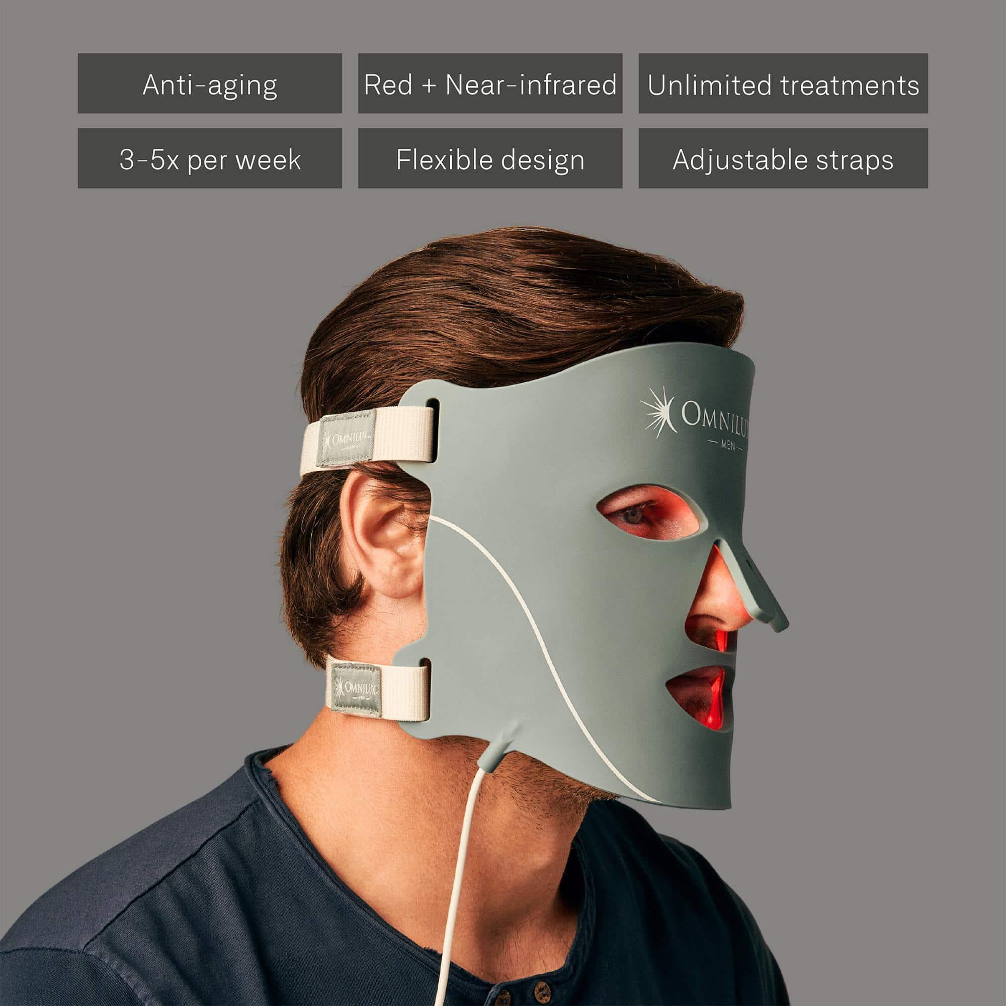 Omnilux Men – FDA-Cleared LED Light Therapy Mask for Men – Le Petit Spa