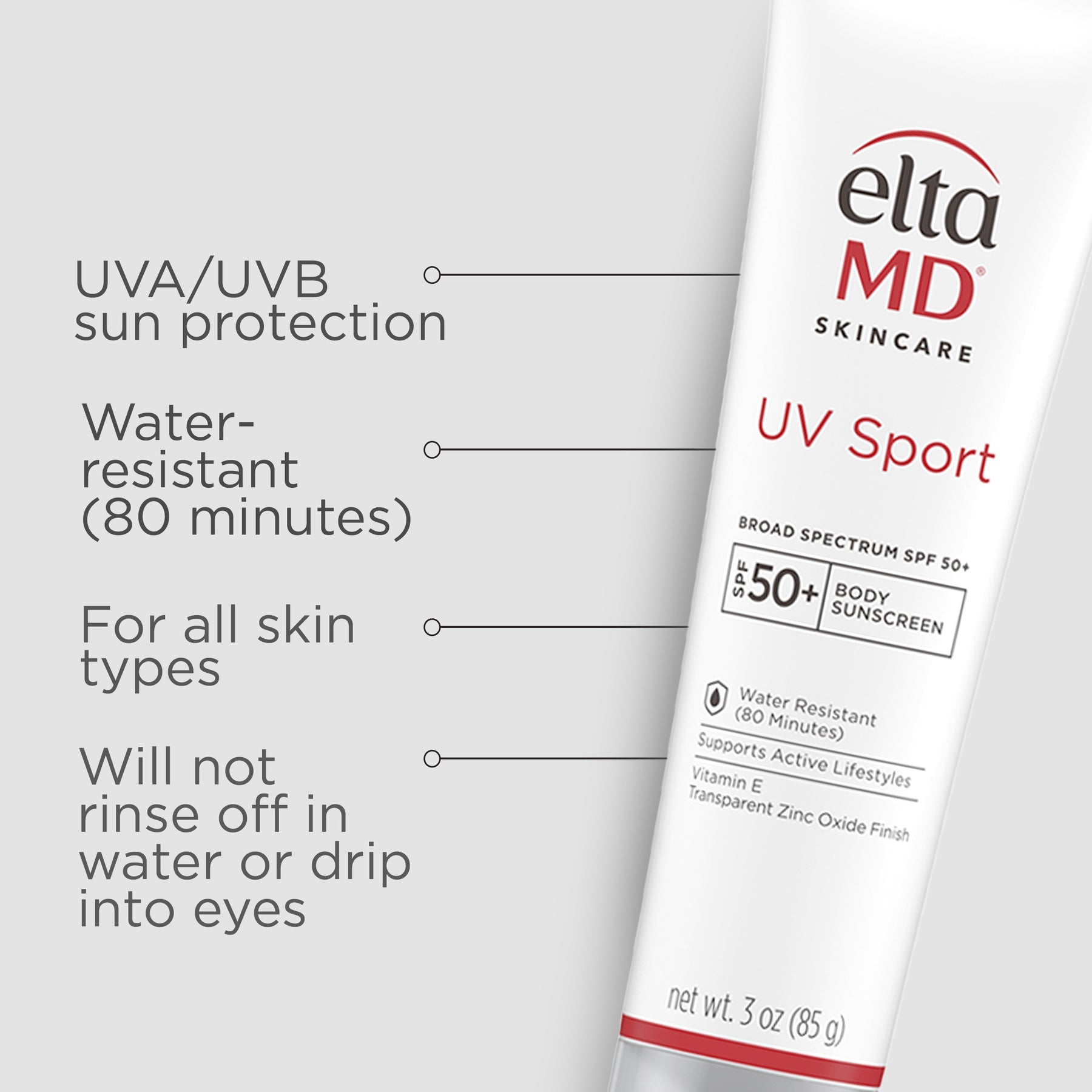 EltaMD UV Sport Broad-Spectrum SPF 50+ | Water-Resistant Athletic Sunscreen
