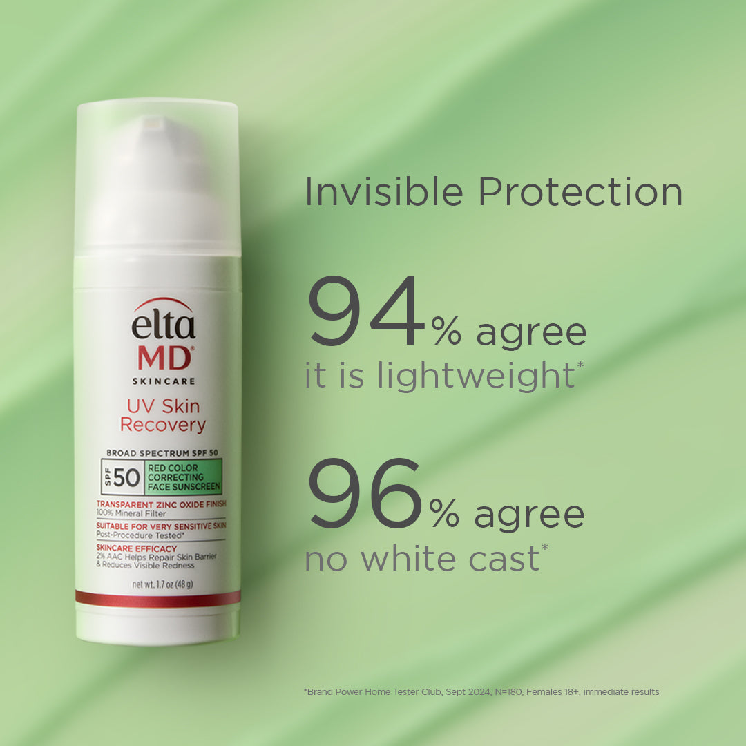 EltaMD UV Skin Recovery Green Tint SPF 50 | Redness-Correcting Mineral Sunscreen