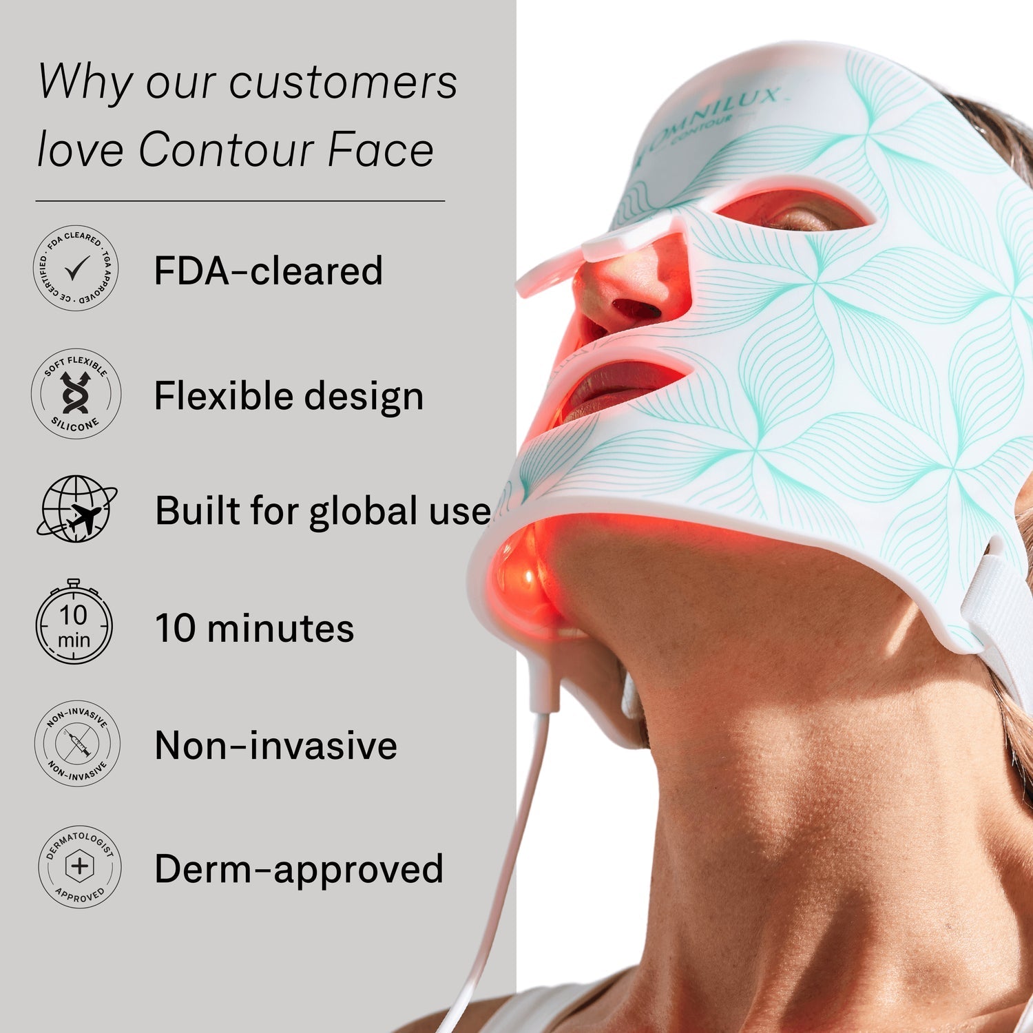 Omnilux Contour Face – FDA-Cleared LED Light Therapy Face Mask for Anti-Aging – Le Petit Spa