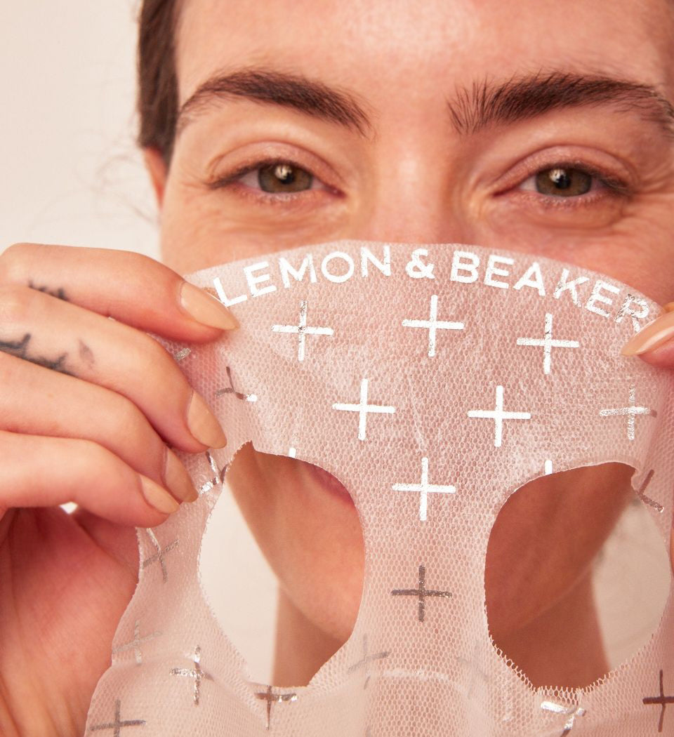 Lemon & Beaker Brightening Face Mask – Clean Brightening Sheet Mask (Single) – Le Petit Spa