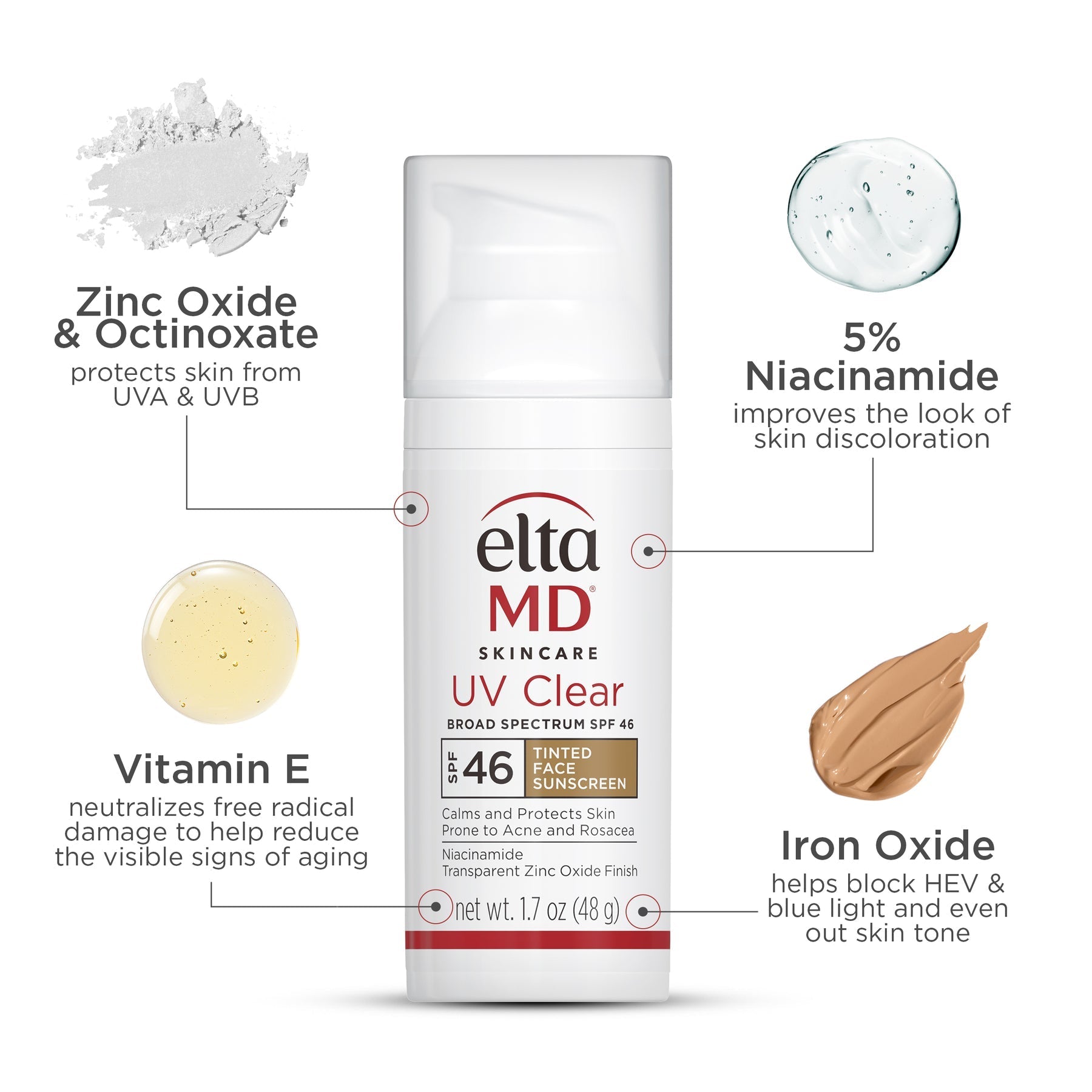 EltaMD UV Clear Tinted Broad-Spectrum SPF 46 – Niacinamide Acne-Fighting Tinted SPF – Le Petit Spa
