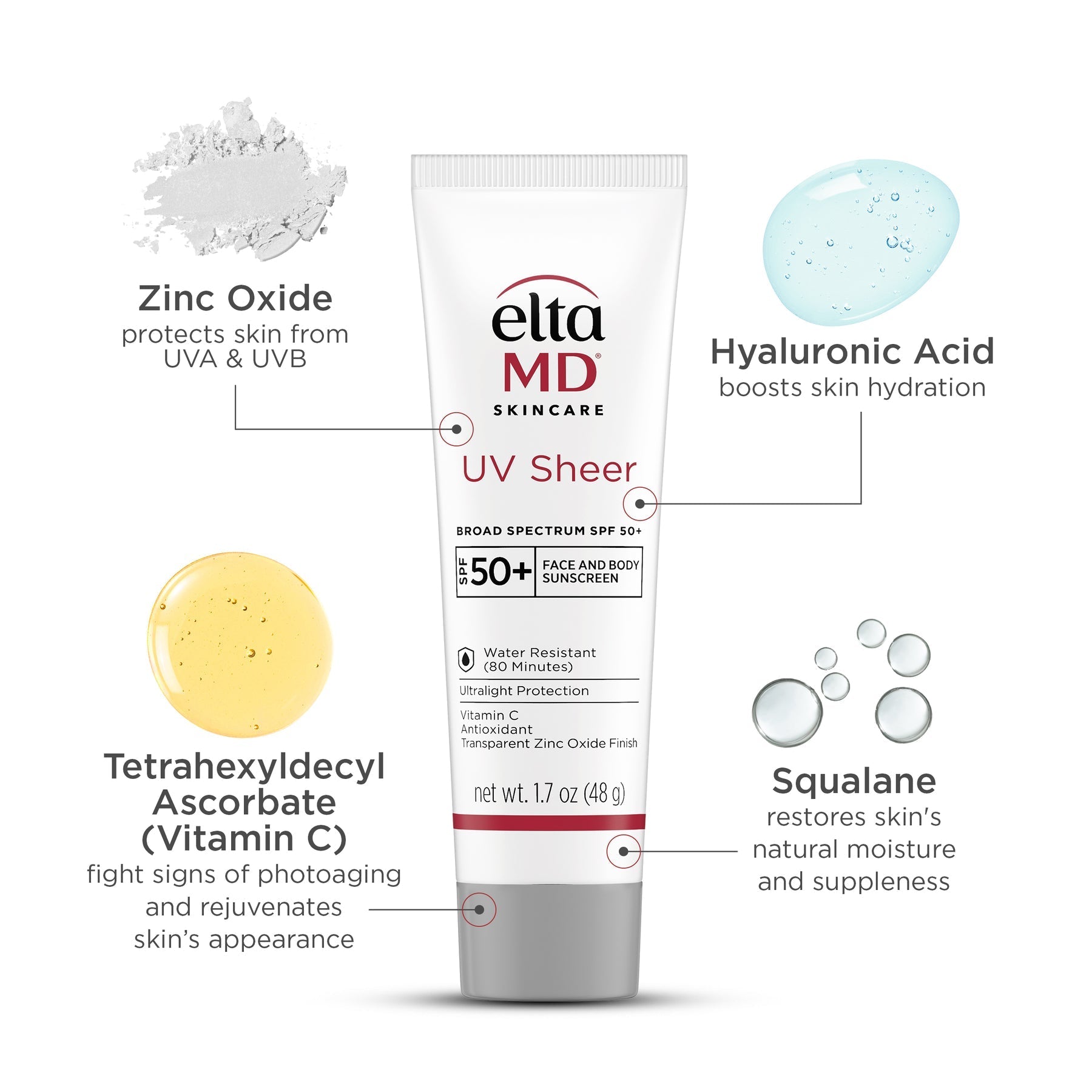 EltaMD UV Sheer Broad-Spectrum SPF 50+ – Hydrating Face Sunscreen – Le Petit Spa