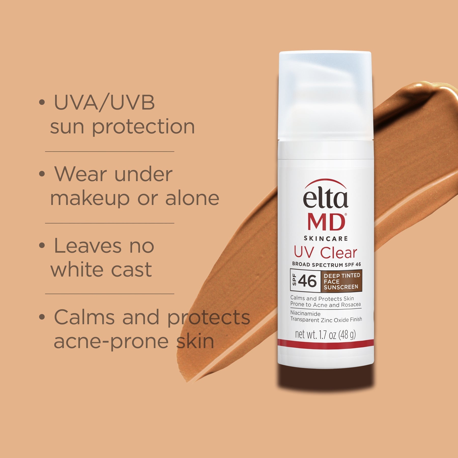 EltaMD UV Clear Deep Tinted Broad-Spectrum SPF 46 – Niacinamide SPF for Deeper Skin Tones – Le Petit Spa
