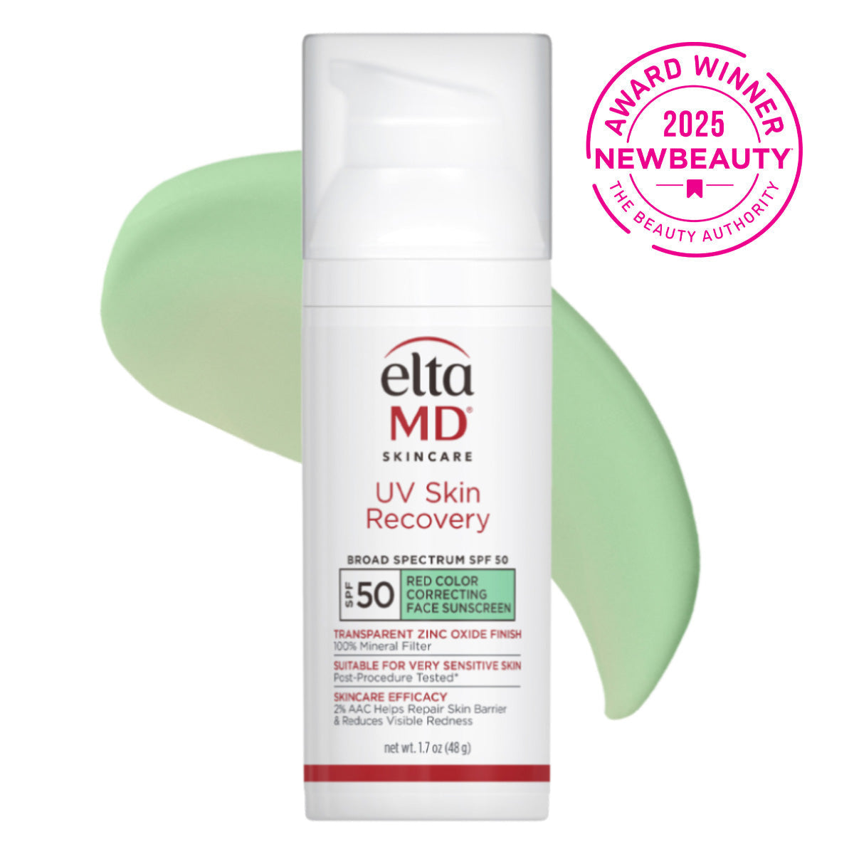 EltaMD UV Skin Recovery Green Tint SPF 50 – Redness-Correcting Mineral Sunscreen – Le Petit Spa
