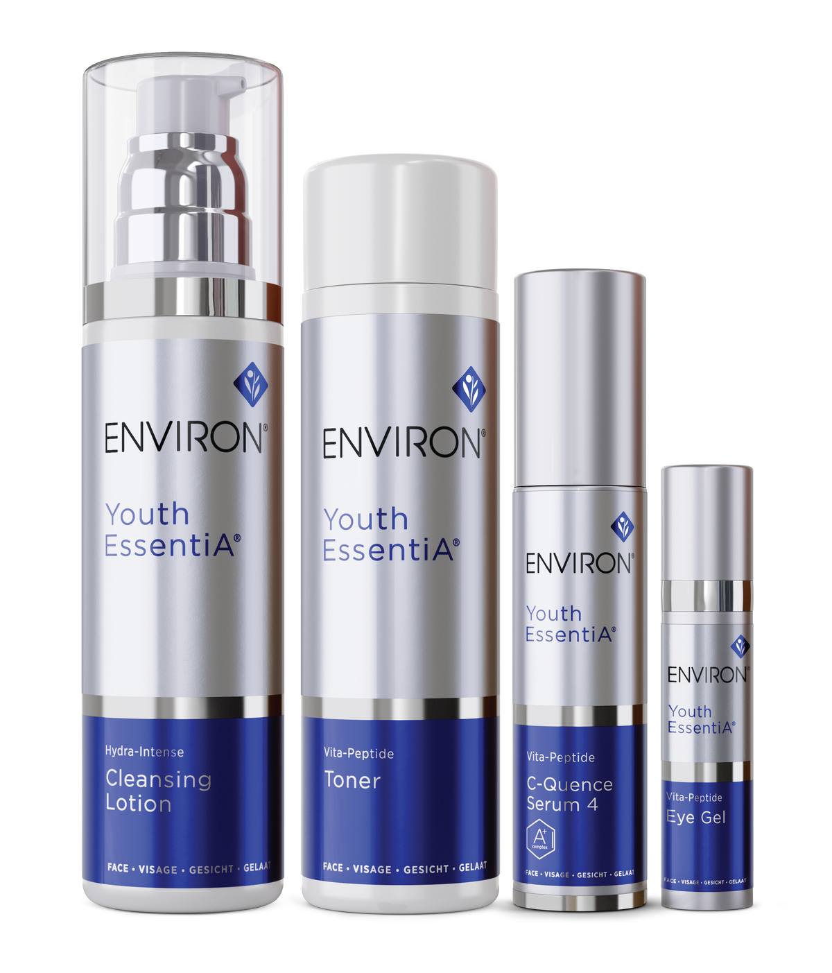 Environ Glow Up Essentials Set with C-Quence Serum 4: Hydra-Intense Cleansing Lotion, Vita-Peptide Toner, C-Quence Serum 4 and Vita-Peptide Eye Gel