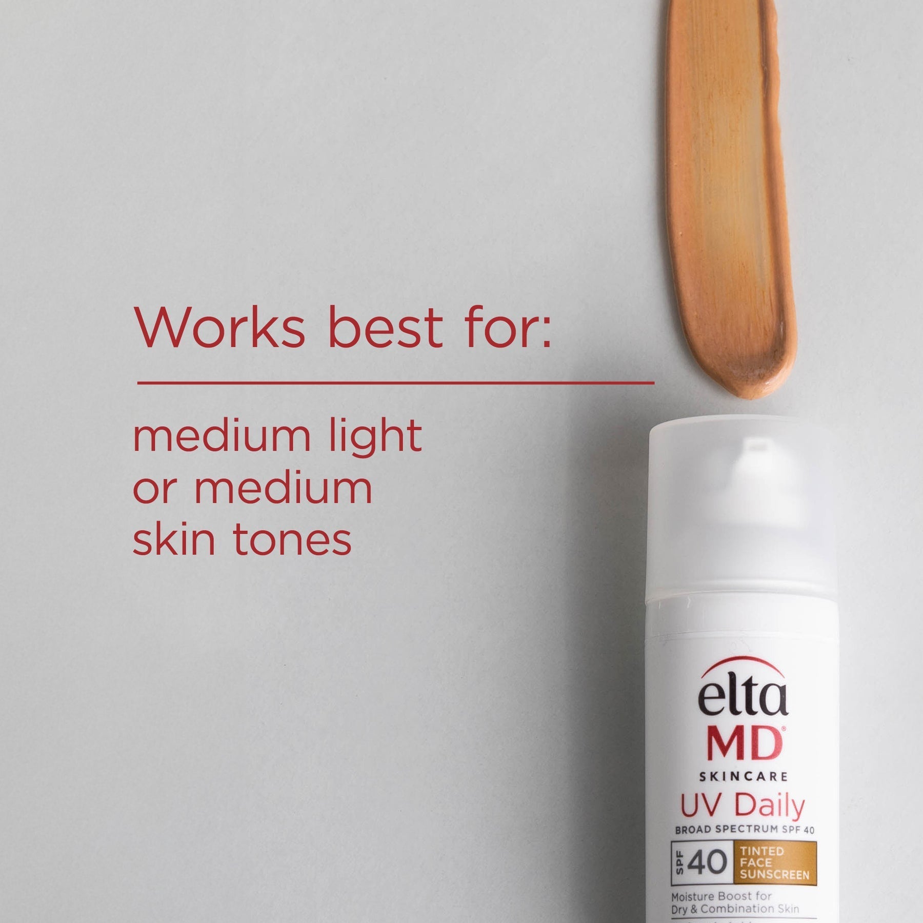 EltaMD UV Daily Tinted Broad-Spectrum SPF 40 | Hyaluronic Acid Tinted Face Sunscreen