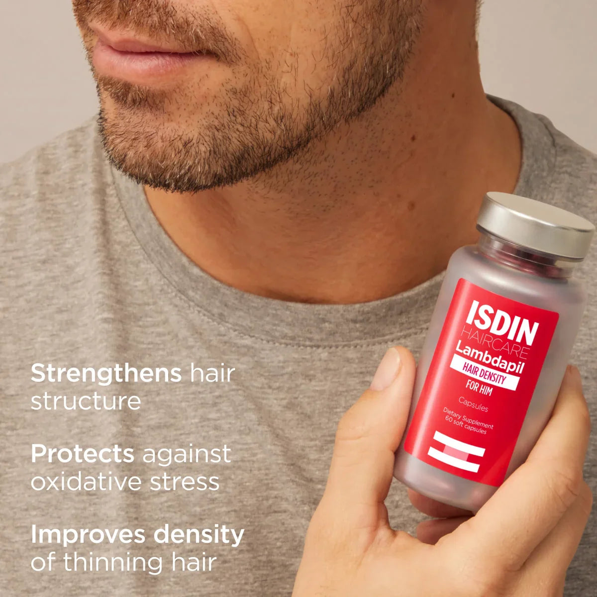 ISDIN Lambdapil Hair Density Capsules For Him – Men's Oral Hair Supplement – Le Petit Spa