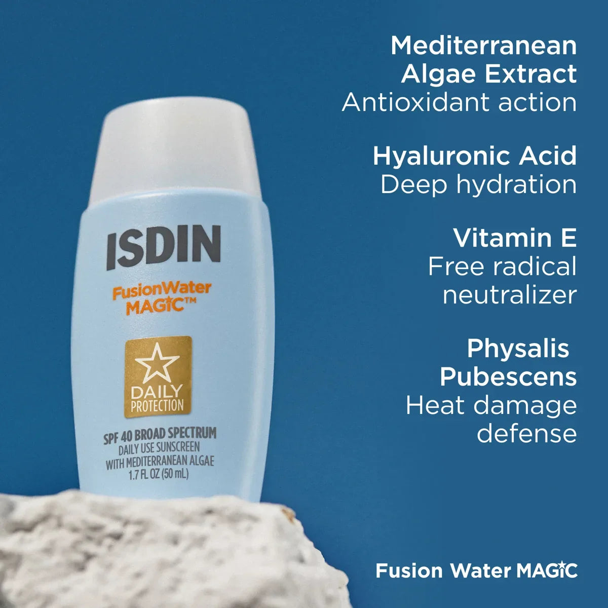 ISDIN Fusion Water MAGIC – Lightweight Mineral SPF 50 Sunscreen (50 ml) – Le Petit Spa
