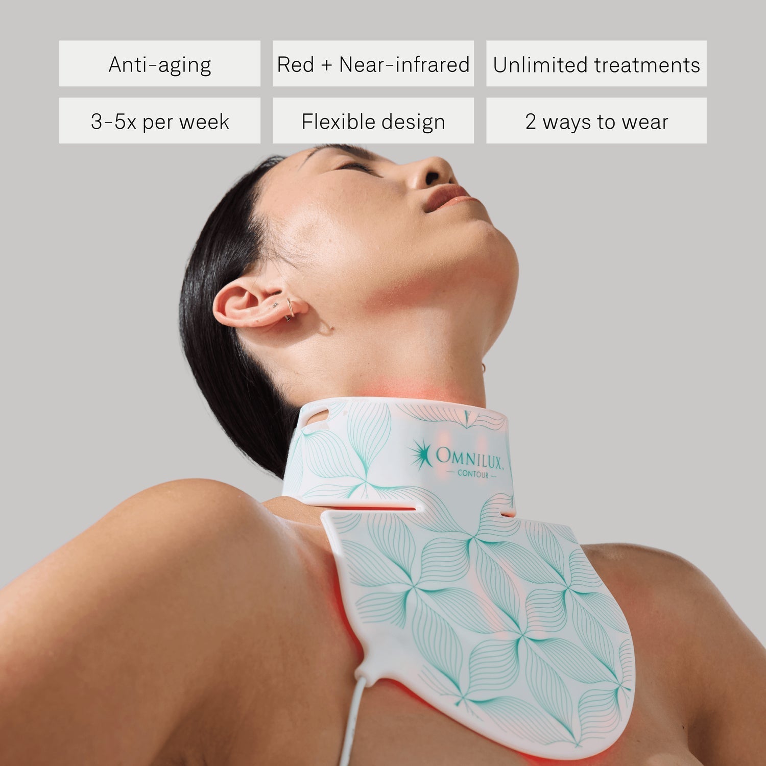 Omnilux Contour Neck & Décolleté – LED Light Therapy Device for Neck and Chest – Le Petit Spa